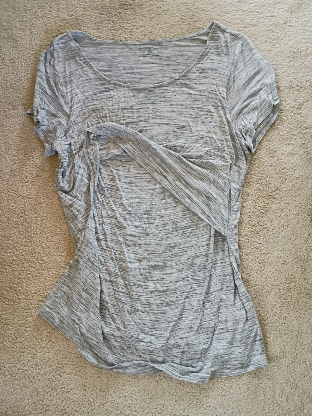 Motherhood Heather Gray Short Sleeve Nursing Tee